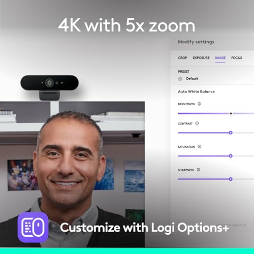 Logitech 960-001419 4K Webcam 3840x2160 30fps CMOS USB-A USB-C Manual Focus Webcam