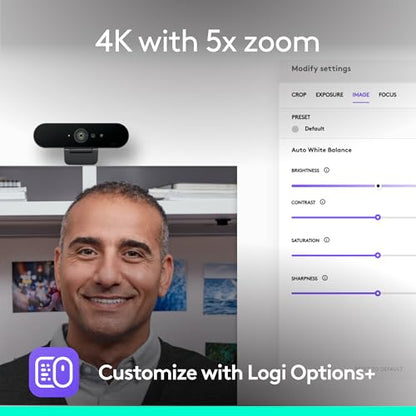Logitech 960-001419 4K Webcam 3840x2160 30fps CMOS USB-A USB-C Manual Focus Webcam