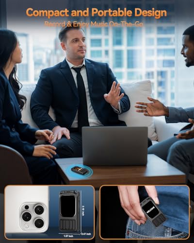 XIXITPY 64GB V78-1 Digital Voice Recorder with 2" Screen and Dual Microphone