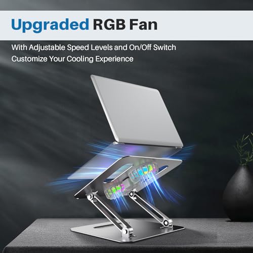 YICOSUN 10-16 Inch Portable Laptop Stand Adjustable Height Aluminum Alloy Gray