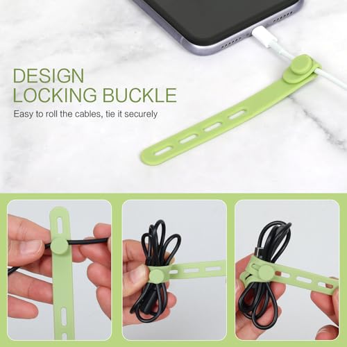 Donruby 24 Count GJ-01 Silicone Cable Ties for Cable Management