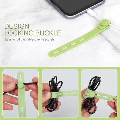 Donruby 24 Count GJ-01 Silicone Cable Ties for Cable Management