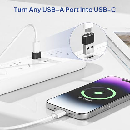 Elebase USB-C Female to Type A Male Adapter (4-Pack)