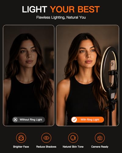 SENSYNE 50" Sensyne LED Ring Light & Tripod Stand for Smartphones - USB Connectivity - Waterproof - 110 Grams