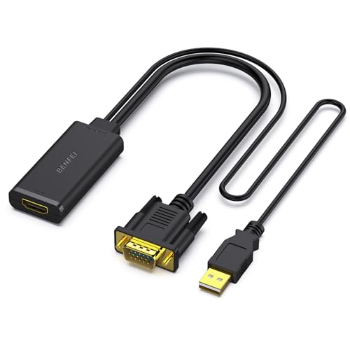 BENFEI HDMI to VGA Adapter, Single Port, 5W, Black, Model DL-HDV