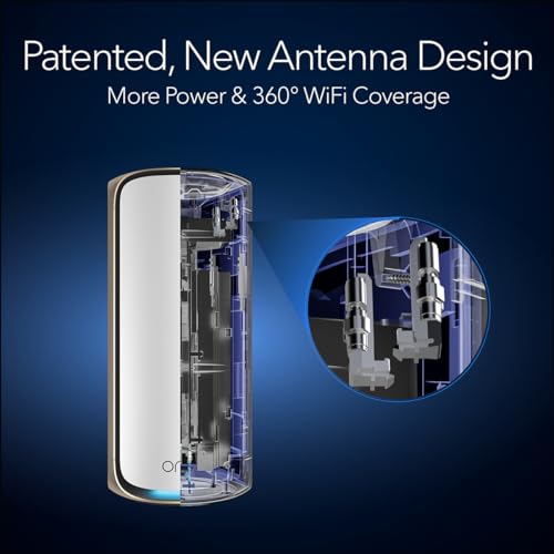 NETGEAR RBE973S Quad-Band WiFi 7 Mesh Network System, Router + 2 Satellite Extenders, Up to 27Gbps, Covers 10,000 sq. ft.