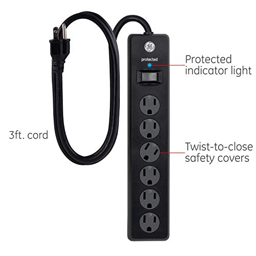 GE 6 Outlet Surge Protector 800 Joules 15 Amps 120 Volts Type B Model 47224