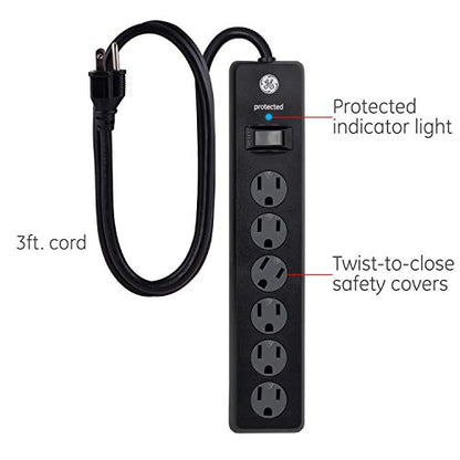 GE 6 Outlet Surge Protector 800 Joules 15 Amps 120 Volts Type B Model 47224