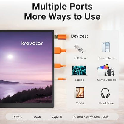 Krovatar 18.5'' KBP-190 1920x1080 60Hz IPS Portable Blu-ray Player