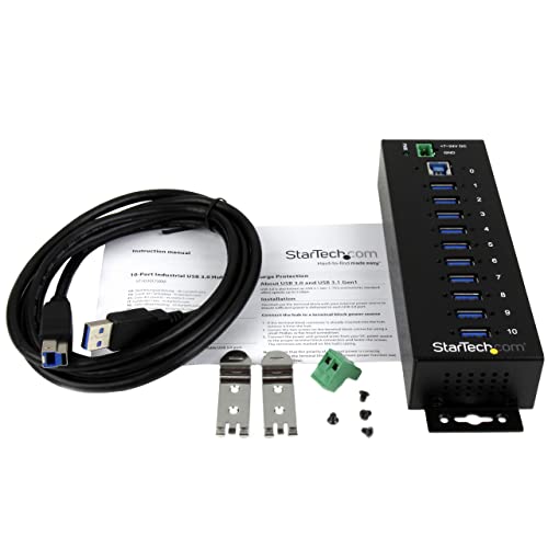 StarTech.com 10-Port USB Hub ST1030USBM - 5000Mbps - Alloy Steel