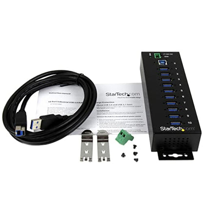 StarTech.com 10-Port USB Hub ST1030USBM - 5000Mbps - Alloy Steel