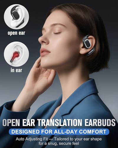 SANSUI W12 6-in-1 Bluetooth 6.0 Translation Earbuds Wireless with Active Noise Cancellation