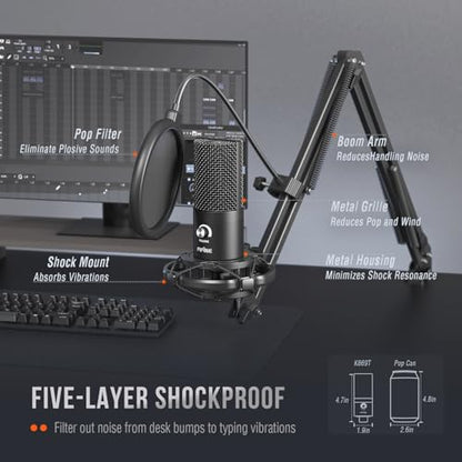 FIFINE T669 Black Microphone Kit USB Type-A/C Unidirectional 20Hz-20KHz 1 Channel