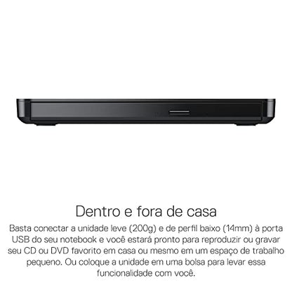Dell DW316 Slim External Optical Drive 8x Write Speed USB Interface Compatible with Laptops
