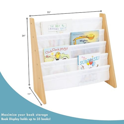 Humble Crew 1 Count WO173 Adjustable 4 Shelves Floor Mount Kids Book Rack Storage Bookshelf