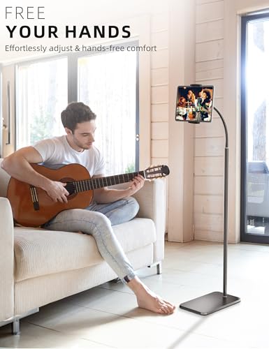 LanPavilion 12.9 inch Floor Stand Floor Stand-01 55.9 inch Adjustable Flexible Gooseneck Tablet Stand