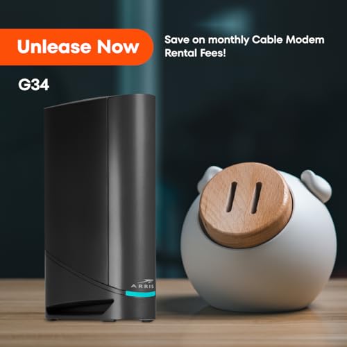 ARRIS G34 Docsis 3.1 Cable Modem WiFi 6 Router - AX3000 Dual-Band - 4 Ethernet Ports - 120 Volts