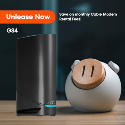 ARRIS G34 Docsis 3.1 Cable Modem WiFi 6 Router - AX3000 Dual-Band - 4 Ethernet Ports - 120 Volts