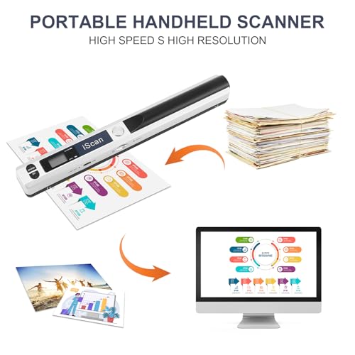 AOZBZ Portable Document Scanner JMZ161805YTWZ05293 900dpi Handheld Compact Scanner