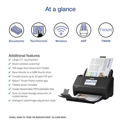 Epson WorkForce ES-580W 300 dpi Document Scanner