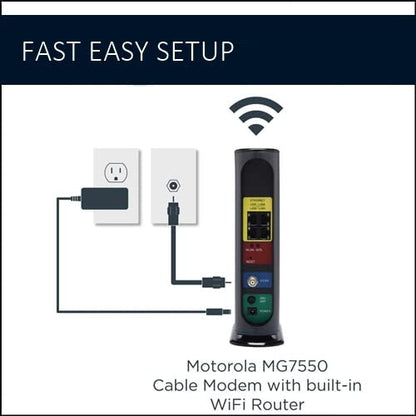 Motorola MG7550 16x4 DOCSIS 3.0 Cable Modem with Built-In AC1900 Dual Band Gigabit Router