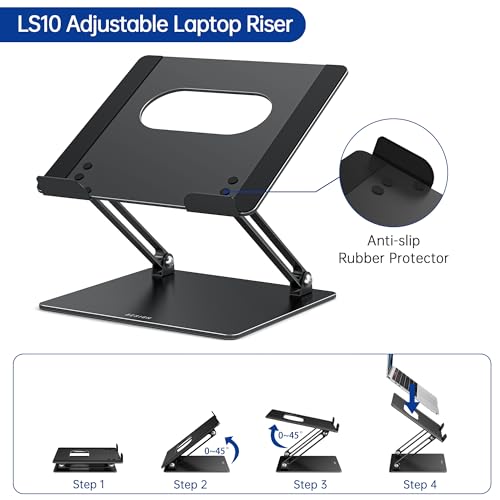 BESIGN LS10 Black Adjustable Laptop Stand for 10-14" Laptops