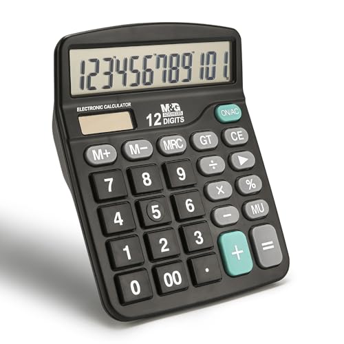 M&G 5.7" x 4.72" ADG98189 Standard Function LCD Calculator with Battery and Solar Power