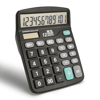 M&G 5.7" x 4.72" ADG98189 Standard Function LCD Calculator with Battery and Solar Power