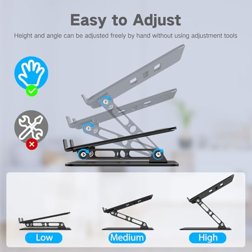 Gogoonike Adjustable Ergonomic Laptop Stand ZB-1688 Black Portable