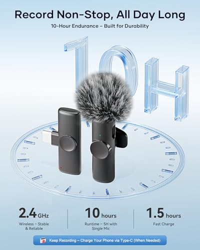 CZOCPOS 2.4GHz Wireless Microphone CZOCPOS-Mic01 2-Channel Omnidirectional Lavalier