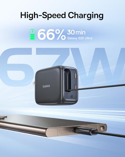 Baseus 67W Retractable USB Type C Charger Model ECCJ1167CS