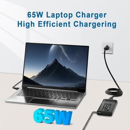 DJW 65W USB Type C Laptop Charger Model SM65CF-02 Input 100-240V Output 20V 3.25A