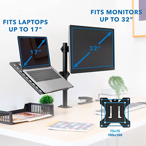 Mount-It! Laptop Desk Mount MI-1772B Tabletop Mount Adjustable Laptop and Monitor Stand