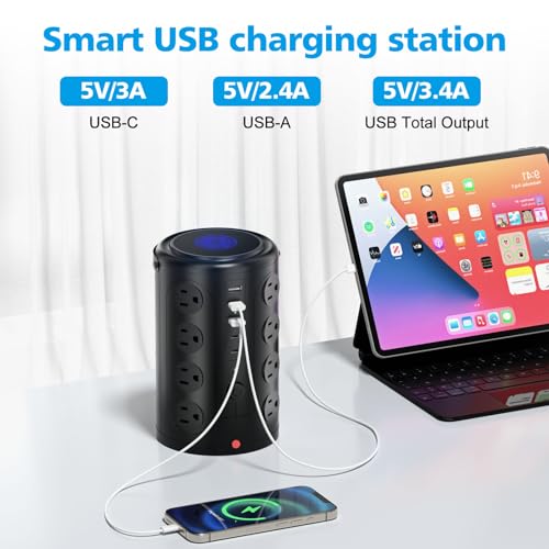 UWIWUTEI 16 Outlet Tower Surge Protector HD-Q6 125V