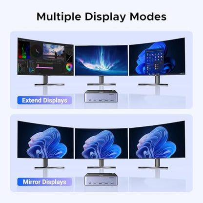UGREEN 1 Count AK704 KVM Switch 8K@60Hz 2 Computers 3 Monitors Surface Mount Manual