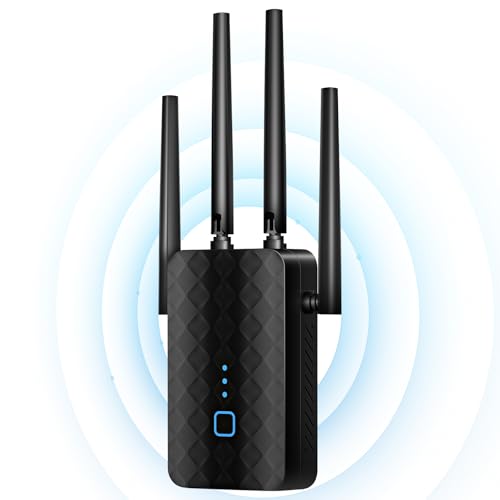Zelikovitz WiFi Extender Signal Booster Black Model M-99A Dual-Band 2.4GHz & 5.8GHz 1200Mbps