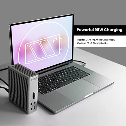CalDigit 18-Port TS4 Thunderbolt 4 Dock, 98W Power Delivery, 3x Thunderbolt 4 Ports, 8x USB (10Gb/s), 2.5GbE Ethernet, Dual 8K Display Support, Space Gray