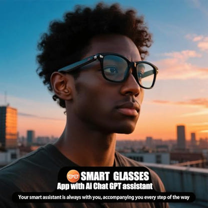 Giinova 1 MB Smart Glasses M Series Bluetooth 5.4 Waterproof Oval Black