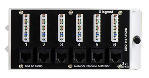 Legrand On-Q AC106A6 Cat 6A Network Interface Module Ethernet 6 Port