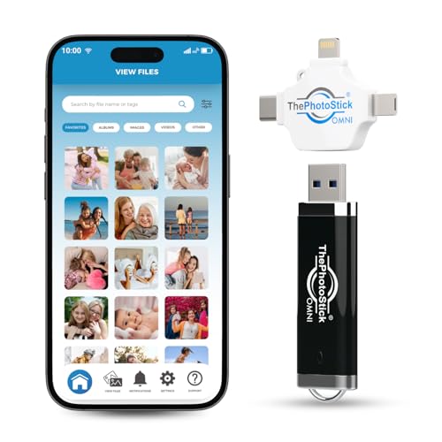 ThePhotoStick Omni 128GB USB 3.0 Flash Drive with Dual USB Connector - Automatic Photo and Video Backup Device