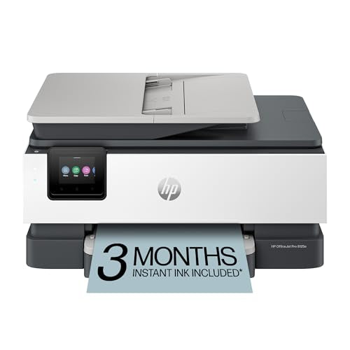 HP OfficeJet Pro 8125e Wireless All-in-One Inkjet Printer, 4800 x 1200, 12 ppm Black, 10 ppm Color, ADF