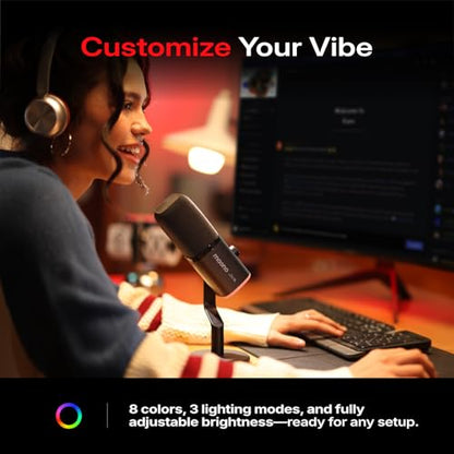 MAONO PD100W Wireless Dynamic Microphone USB Type-A & Type-C Connectivity 82dB Signal-to-Noise Ratio Unidirectional