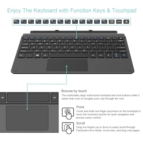 Arteck QWERTY Type Cover HB216 BT Mechanical Keyboard for Microsoft Surface Go 4, 3, 2, 1