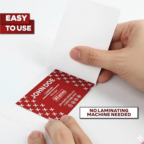 XFasten 25 Count Business Card Laminating Pouches 9.5 Mil Clear Non-Glare