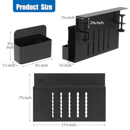 CIBOTIES Desk Side Storage 1 Count 22 Pounds Steel ABS Plastic Black