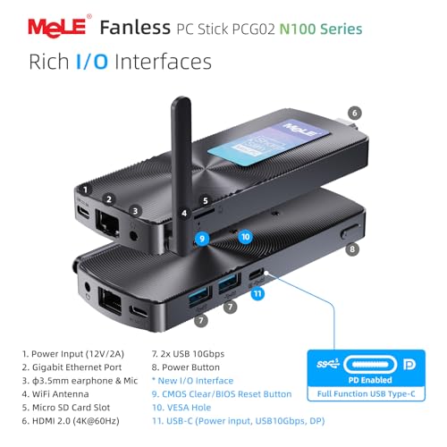 MeLE 0.41kg PCG02 N100 1920x1080 Stick PC