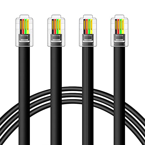 NECABLES 6FT 300116-6FT-2P RJ9 4P4C Plug Male-to-Male Telephone Cable