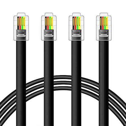 NECABLES 6FT 300116-6FT-2P RJ9 4P4C Plug Male-to-Male Telephone Cable