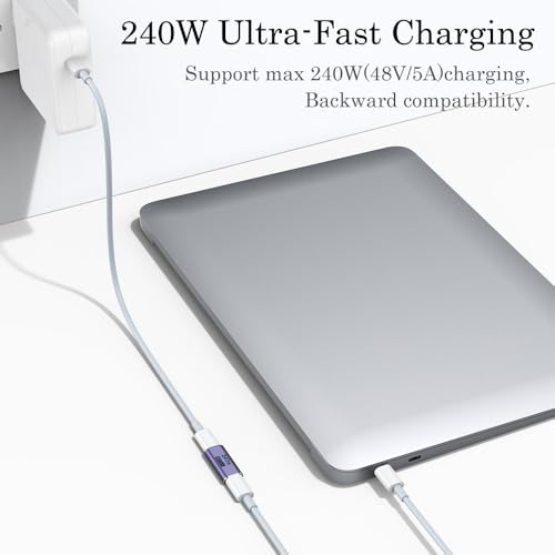 AuviPal 240W USB Type C Coupler 2-Port Adapter