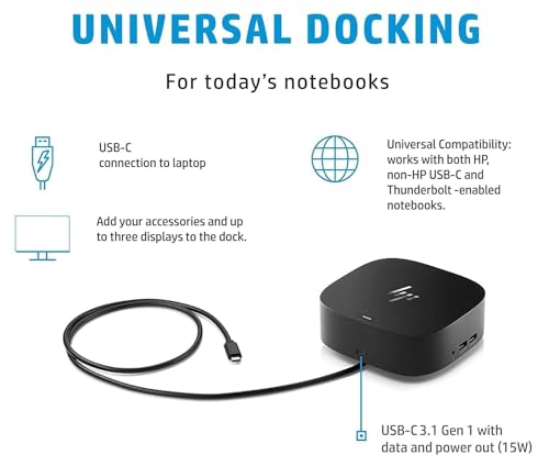HP USB-C Essential Dock G5 8-Port USB-C Hub with HDMI, RJ-45, Power Delivery